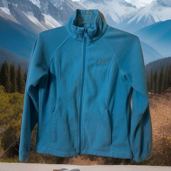 Columbia Sportswear Blue Zip Up Fleece Women's Jacket Long Sleeve Size M - Picture 1 of 3